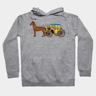 Cute horse and royal carriage illustration Hoodie